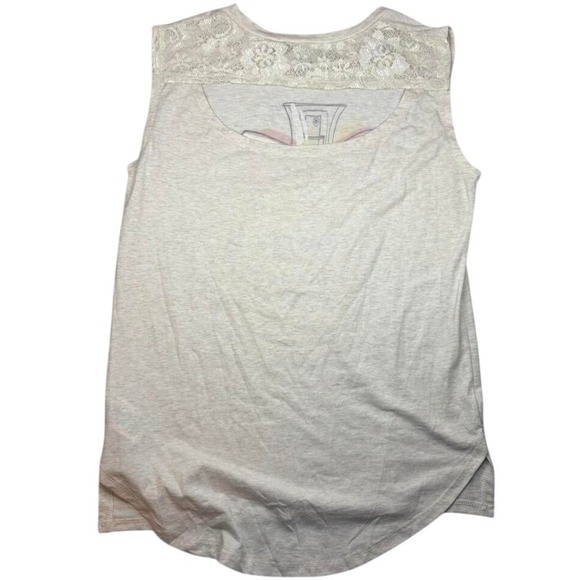 Disney Boutique Beauty Beast Perfume Bottle Graphic Tank Top Womens Medium Lace - Picture 2 of 4